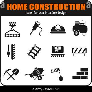 Home bau Icon Set Stock Vektor