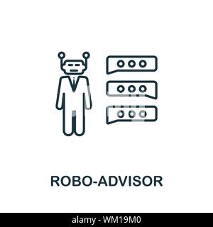 Robo-Advisor Umrisse Symbol. Thin Line Konzept Element von fintech Technologie icons Collection. Kreative Robo-Advisor Symbol für mobile Anwendungen und das Web Stockfoto