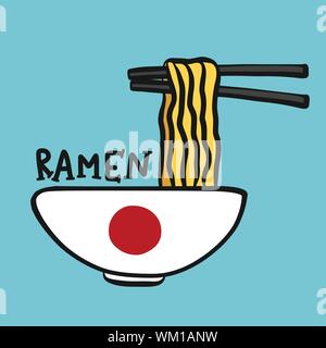 Ramen cartoon logo Vector Illustration Stock Vektor