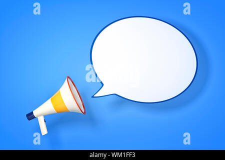 Ein Bild von einem Megafon mit einer Sprechblase Stockfoto
