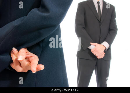 Business Konzept Daumen vor Chef isoliert auf weißem Hintergrund Stockfoto