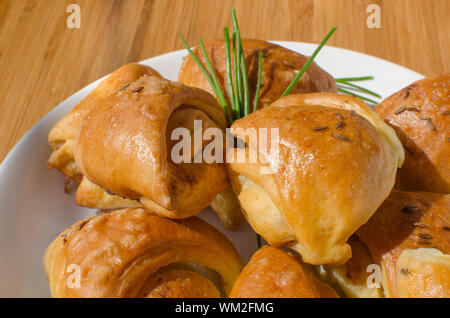 Knoblauch Brötchen mit Kreuzkümmel, auf Details konzentrieren Stockfoto