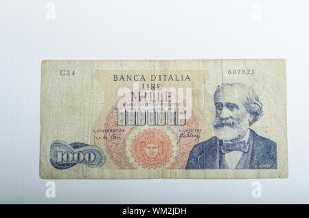 Alte italienische Banknoten, Geld Hintergrund, alle echten Geld Stockfoto