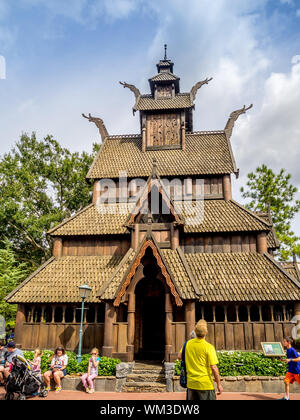 Ansicht des Epcot Themenpark in Disney World in Orlando, Florida. Epcot ist einer der größten Themenparks im Park. Stockfoto