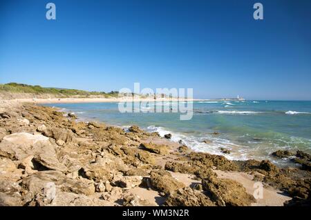 Leuchtturm von Trafalgar Cape in Cadiz Andalusien Spanien Stockfoto
