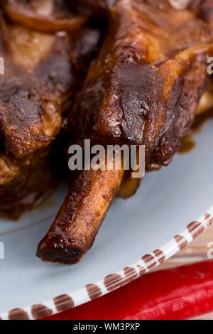 Gegrilltes Schweinefleisch Baby Back Ribs Stockfoto