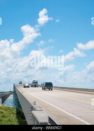 Blick auf Seven Miles Bridge in Key West, Florida, USA. Stockfoto