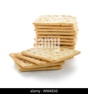Leckere Cracker Keks isoliert auf weißem Hintergrund Stockfoto