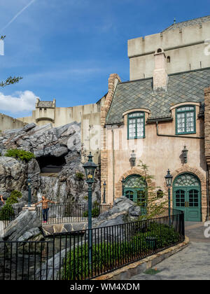 Ansicht des Epcot Themenpark in Disney World in Orlando, Florida. Epcot ist einer der größten Themenparks im Park. Stockfoto