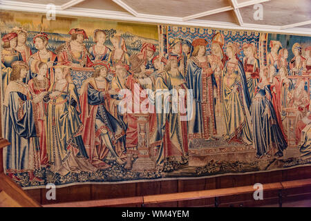 16. Jahrhundert Wandteppich mit der Darstellung der Heirat von Henry VIII. Schwester. Stockfoto