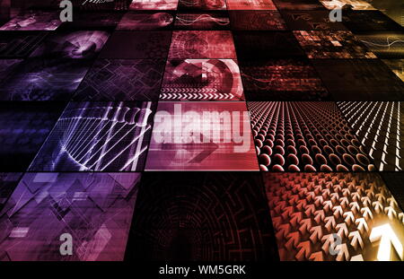 Fernseher Wand mit aktuellen News und Kanäle Stockfoto