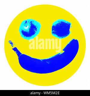 Smiley Illustration, stilisierte Frucht Hintergrund für Web Design Stockfoto