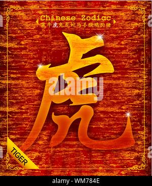 Vektor Chinesisches Tierzeichen - Jahr des Tigers Stock Vektor