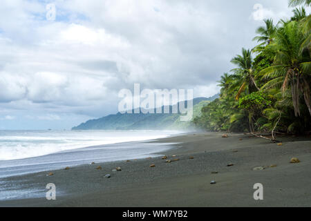 Beach Szene mit Rainforest Background im Corcovado Nationalpark, Costa Rica Stockfoto