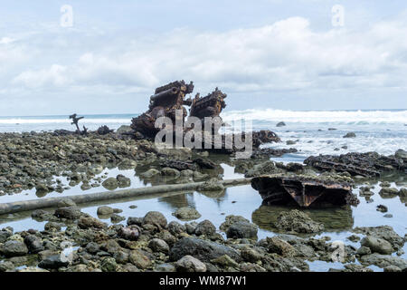 Verrostet Motor aus alten Schiffswrack am Strand, Corcovado National Park, Costa Rica Stockfoto