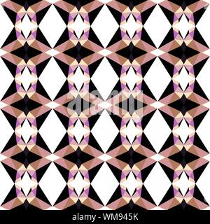 Nahtlose wiederholbaren Muster Design mit Schwarz, Rosa Braun und bisque Farben. Stockfoto