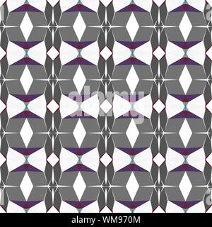 Nahtlose wiederholbare geometrische Muster mit dim grau, weißer Rauch und alten violetten Farben. Stockfoto