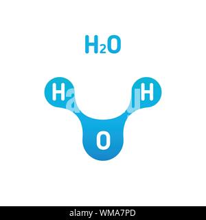 Chemie Modell der Wassermolekül H2O wissenschaftliche Elemente. Integrierte Partikel Wasserstoff und Sauerstoff Natürliche anorganische Verbindung. Vector Illustration Stock Vektor