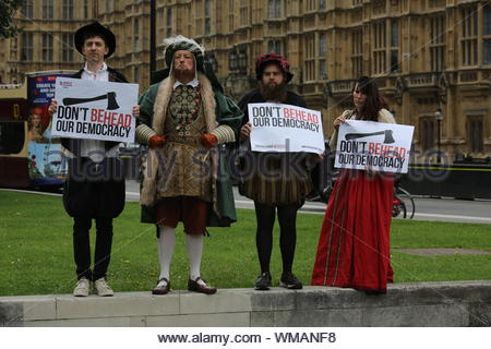 Westminster, London, Großbritannien. 07 Sep, 2017. Ein Protest gegen die Pläne der Regierung für die EU Rückzug Rechnung. Stockfoto