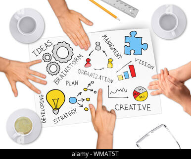 Collage zum Ausdruck Konzept der kreativen Ideen, auf weißem Hintergrund Stockfoto