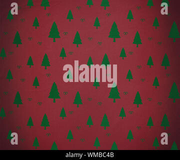 Digital Roter und Grüner Baum Muster Tapete generiert Stockfoto