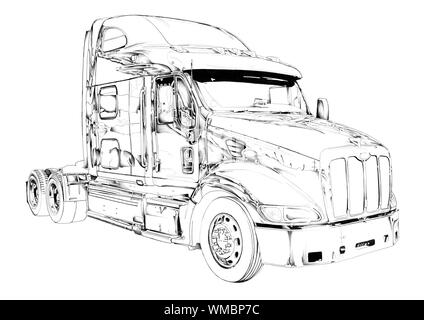 Lkw Abbildung isoliert Kunst Zeichnung Stockfoto