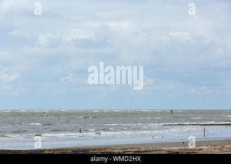 Norderney, Weststrand, Meer, Himmel, Wolken, Horizont Stockfoto