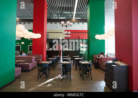 KALININGRAD, Russland - ca. Mai 2018: Italiano Restaurant in Khrabrovo Airport. Stockfoto