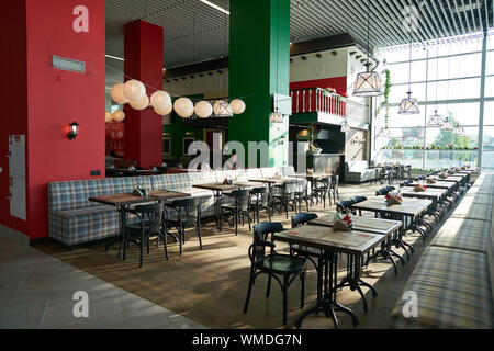 KALININGRAD, Russland - ca. Mai 2018: Italiano Restaurant in Khrabrovo Airport. Stockfoto