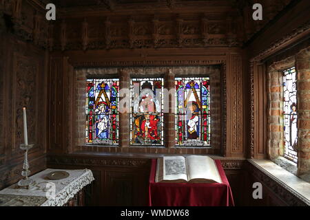 Private Kapelle, Waldegrave Zimmer, Hever Castle, Hever, Edenbridge, Kent, England, Großbritannien, USA, UK, Europa Stockfoto