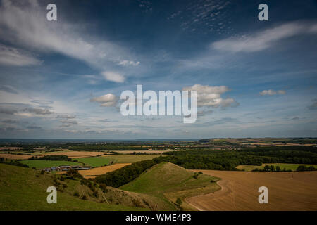 Cley Hill Iron Age Hill fort und wenig Cley Hügel in der Nähe Warminster, Wiltshire, UK Stockfoto
