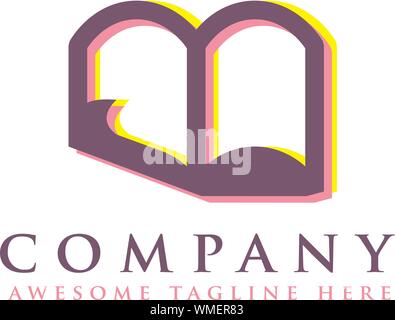 Abstract Book Logo und Icon Template, design Bibliothek Symbol Stock Vektor
