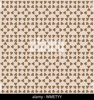 Abstrakte Browns nahtlose Muster für St. Patricks Tag aus der Klee Blätter. Design für Banner, Karte, Einladung, Postkarte, Textil-, Gewebe-, Verpackung Stock Vektor