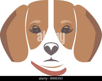 Hund Kopf Symbol. Flat Style. Cartoon Hund Gesicht. Vector Illustration auf weißen isoliert. Silhouette einfach. Tier Logo Konzept. Logo Design vorlage. Stock Vektor