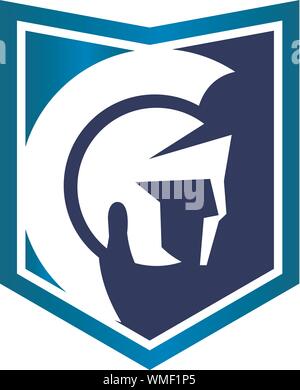 Spartan helm Logo Template Design Vector, Emblem, die Konzeption, kreative Symbol, Symbol Stock Vektor