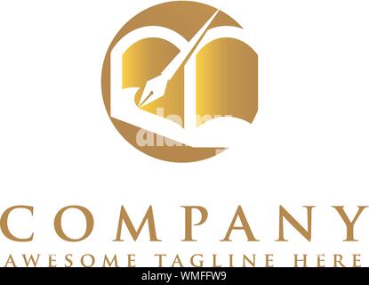 Abstract Book Logo und Icon Template, design Bibliothek Symbol Stock Vektor
