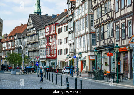 Fachwerkhaeuser, Burgstraße, Holzmarkt, Kramerstrasse, Altstadt, Hannover, Niedersachsen, Deutschland Stockfoto