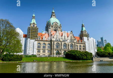 Neues Rathaus, Maschteich, Hannover, Niedersachsen, Deutschland Stockfoto