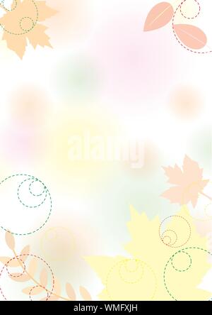 Herbst Hintergrund mit Blättern, Pastell, vector eps Abbildung 10.0 Stock Vektor