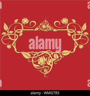 Gold Floral Banner Stock Vektor