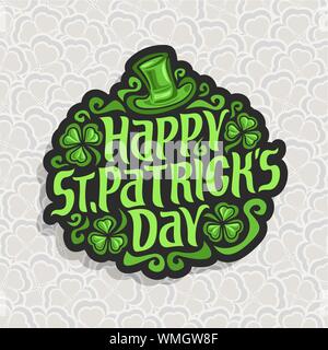 Vektor abstrakte Logo für St. Patrick's Day auf shamrock Hintergrund. Stock Vektor