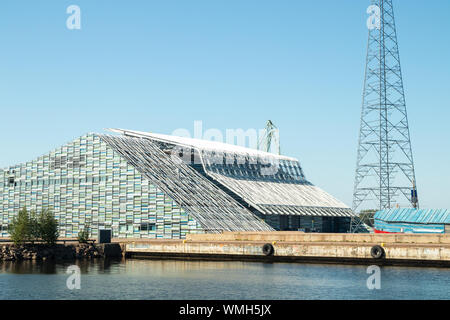 Kotka, Finnland - 28 August 2019: Blick auf das maritime Zentrum Vellamo. Stockfoto