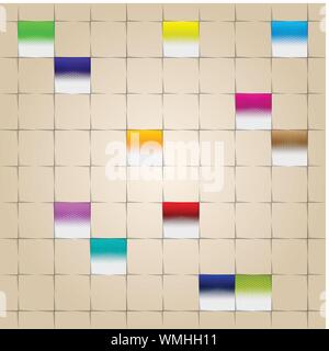 Nahtlose quadratisches Muster mit farbigen Elementen Stock Vektor