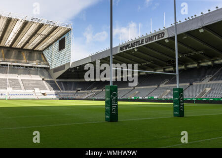 Newcastle, UK. 06 Sep, 2019. NEWCASTLE UPON TYNE, England. September 5th St. James' Park bereit während Italiens Kapitän im St James' Park, Newcastle upon Tyne laufen am Donnerstag, 6. September 2019 (Quelle: Chris Lishman | MI Nachrichten) Credit: MI Nachrichten & Sport/Alamy leben Nachrichten Stockfoto