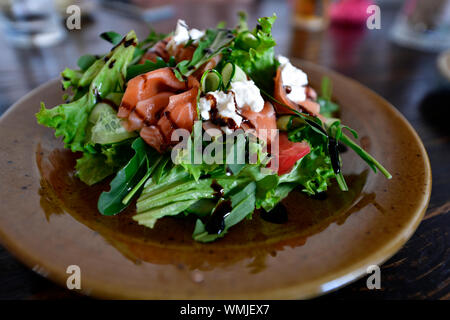 Leckeres, gesundes Essen im Restaurant. Haute Cuisine. Stockfoto