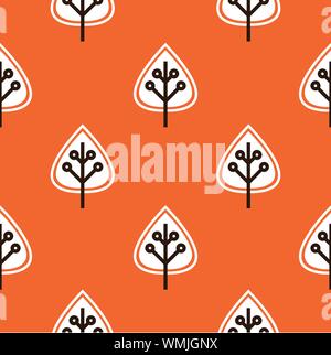 Nahtlose Muster Danksagung rot mit Blättern Stock Vektor