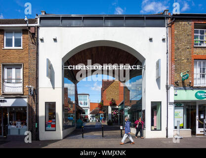 Christopher Place Shopping Center St. Albans, Hertfordshire, Großbritannien Stockfoto