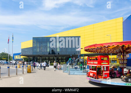 Eingang zum IKEA Wembley, Drury, North Circular Road, Wembley, London Borough von Brent, Greater London, England, Vereinigtes Königreich Stockfoto