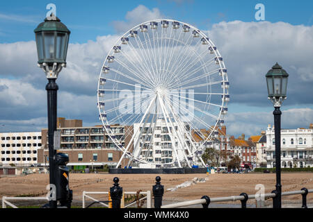 Worthing Riesenrad an der Küste in Worthing, West Sussex. Stockfoto