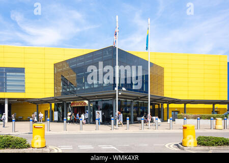 Eingang zum IKEA Wembley, Drury, North Circular Road, Wembley, London Borough von Brent, Greater London, England, Vereinigtes Königreich Stockfoto